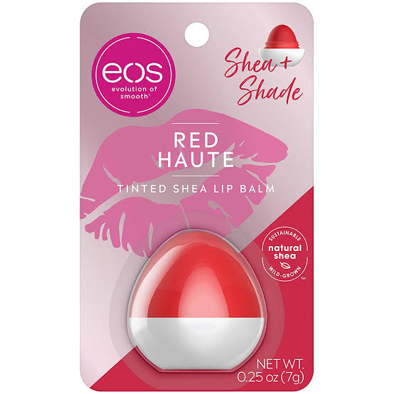 EOS Red Haute Tinted Lip Balm pink blush
