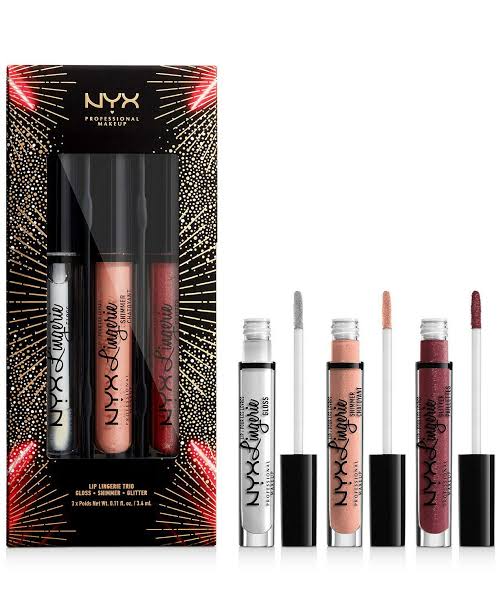 Nyx Lip Lingerie Trio- Gloss,Shimmer , Glitter